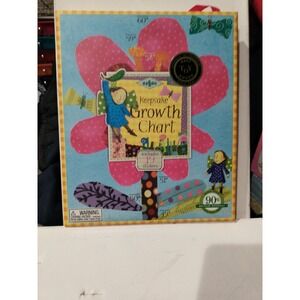eeBoo Keepsake Hanging Growth Chart Hot Pink Flower with 19 Stickers New
